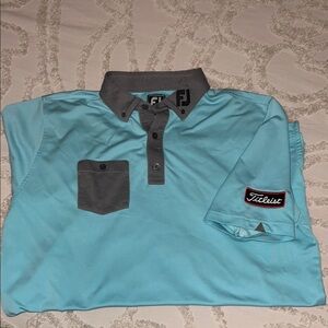 FootJoy Men's Blue Golf Shirt XL Titleist patch on left sleeve